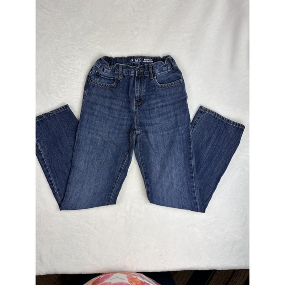 Childrens Place Boys Jeans Bootcut Size 12 Adjustable Waist EUC‎